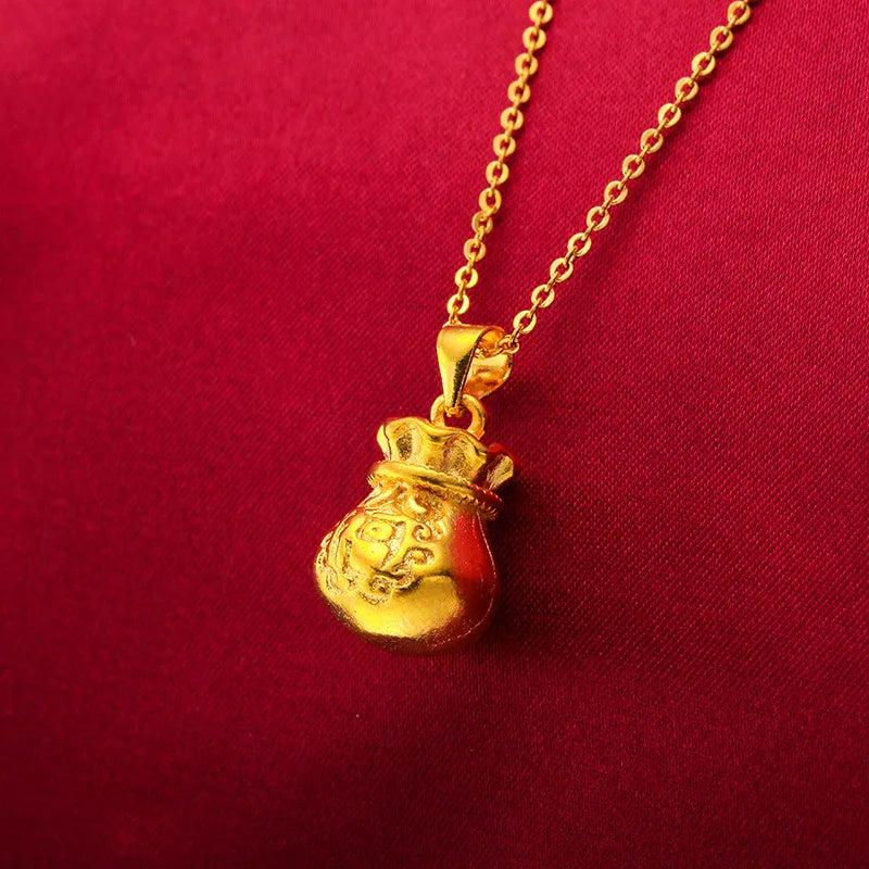 24KT Fortune Bag Pendant Necklace for Women