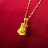 24KT Fortune Bag Pendant Necklace for Women