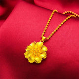 Fine Jewelry Flower 24KT Pendant Necklaces