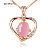 Heart Necklace 925 Silver with Rose Quartz Pendant