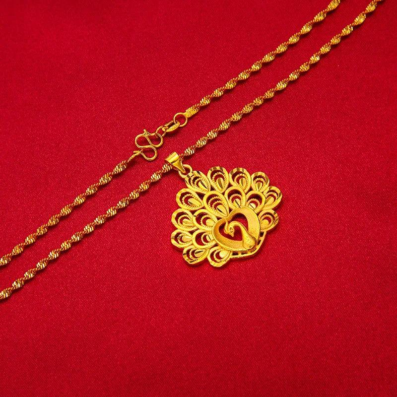 NK130 Peacock 24KT Pendant Necklace