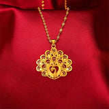 NK130 Peacock 24KT Pendant Necklace