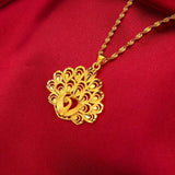 NK130 Peacock 24KT Pendant Necklace