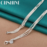 925 Silver Snake Chain Beads Necklace for Women