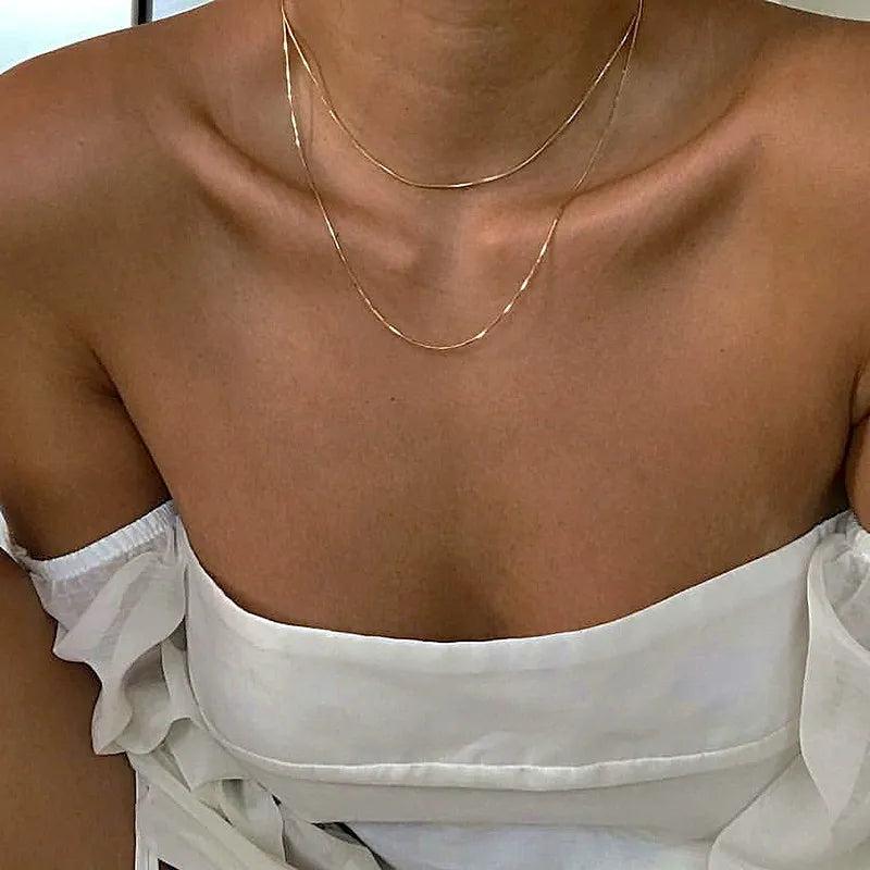 925 Silver Clavicle Chain Necklace for Women Trending Jewelry Gift