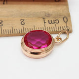 Purple Plated 14K Rose Ruby Pendant Choker Necklace