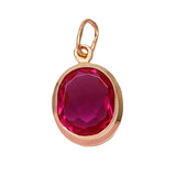 Purple Plated 14K Rose Ruby Pendant Choker Necklace