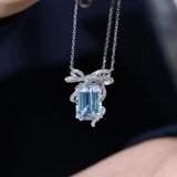 CZ Pendant Necklace Silver Clavicle Chain Choker