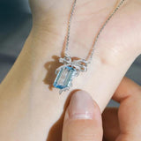 CZ Pendant Necklace Silver Clavicle Chain Choker