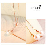 Pearl Pendant Necklace 925 Sterling Silver Adjustable Collarbone Jewelry