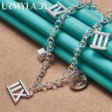 925 Silver Roman Numeral Chain Necklace Wedding Jewelry