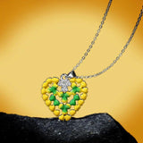 Silver Heart Shape Necklace Charm Enamel