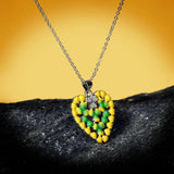 Silver Heart Shape Necklace Charm Enamel