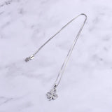 925 Silver Zircon 3 Leaf Clover Necklaces Heart Pendants Wedding Jewelry