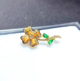 Four Leaf Clover Necklace with Lab Emerald Pendant