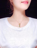 Four Leaf Clover Necklace with Lab Emerald Pendant
