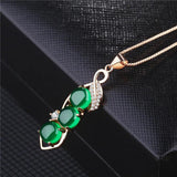 Green Chalcedony Pendant 925 Silver Necklace Women Gemstone Peas Pendant