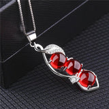 Green Chalcedony Pendant 925 Silver Necklace Women Gemstone Peas Pendant