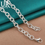 925 Sterling Silver Oval Photo Frame Necklace 18 Inch Chain