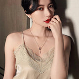 French Roman Numeral Zircon Pendant Necklace
