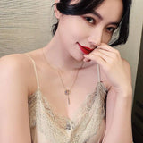 French Roman Numeral Zircon Pendant Necklace