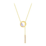 French Roman Numeral Zircon Pendant Necklace