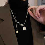14K Gold Plated Dollar Sign Pendant Necklace for Women