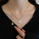 14K Gold Plated Dollar Sign Pendant Necklace for Women