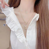 14K Zircon Rabbit Necklace - Ladies Banquet Accessories
