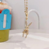 14K Zircon Rabbit Necklace - Ladies Banquet Accessories