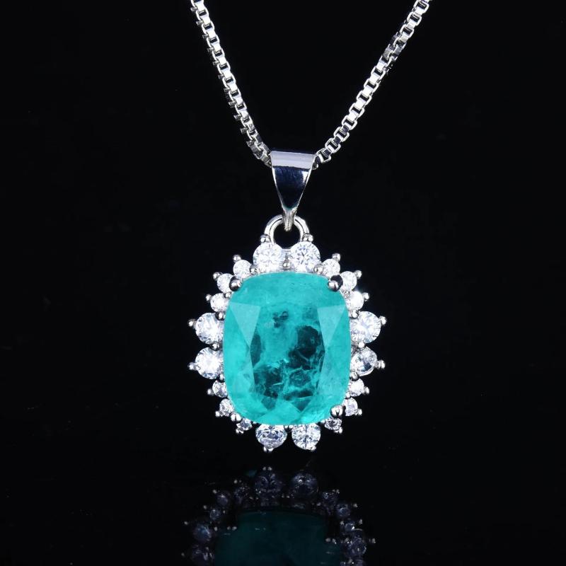 Retro Paraiba Tourmaline Pendant Necklace