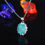 Retro Paraiba Tourmaline Pendant Necklace