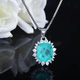 Retro Paraiba Tourmaline Pendant Necklace