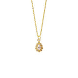 925 Silver Zircon Pendant Necklace 14K