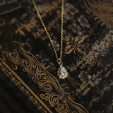 925 Silver Zircon Pendant Necklace 14K