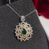 Retro Crystal Pendant Necklace Silver Chain Choker Bridal Wedding Jewelry
