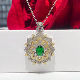 Retro Crystal Pendant Necklace Silver Chain Choker Bridal Wedding Jewelry