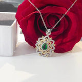 Retro Crystal Pendant Necklace Silver Chain Choker Bridal Wedding Jewelry