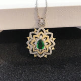 Retro Crystal Pendant Necklace Silver Chain Choker Bridal Wedding Jewelry