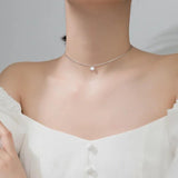 925 Silver CZ Snake Chain Choker Necklace