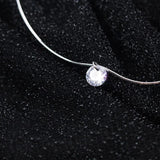 925 Silver CZ Snake Chain Choker Necklace