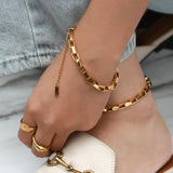 Simplicity Geometry Metal Bamboo Style Bracelet Anklet Necklace