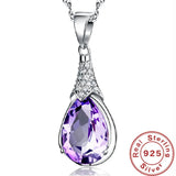 Amethyst Wishstone Pendant Necklace for Women, Engagement Party Jewelry