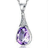 Amethyst Wishstone Pendant Necklace for Women, Engagement Party Jewelry