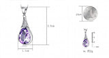 Amethyst Wishstone Pendant Necklace for Women, Engagement Party Jewelry