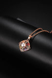 Rose Flower Water Wave Chain Necklace with Austrian Crystal