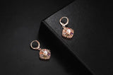 Rose Flower Water Wave Chain Necklace with Austrian Crystal