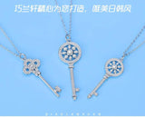 Austrian Shell Pendant Necklace Titanium Steel Crystals Clavicle Chain