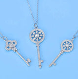Austrian Shell Pendant Necklace Titanium Steel Crystals Clavicle Chain