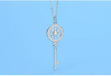 Austrian Shell Pendant Necklace Titanium Steel Crystals Clavicle Chain